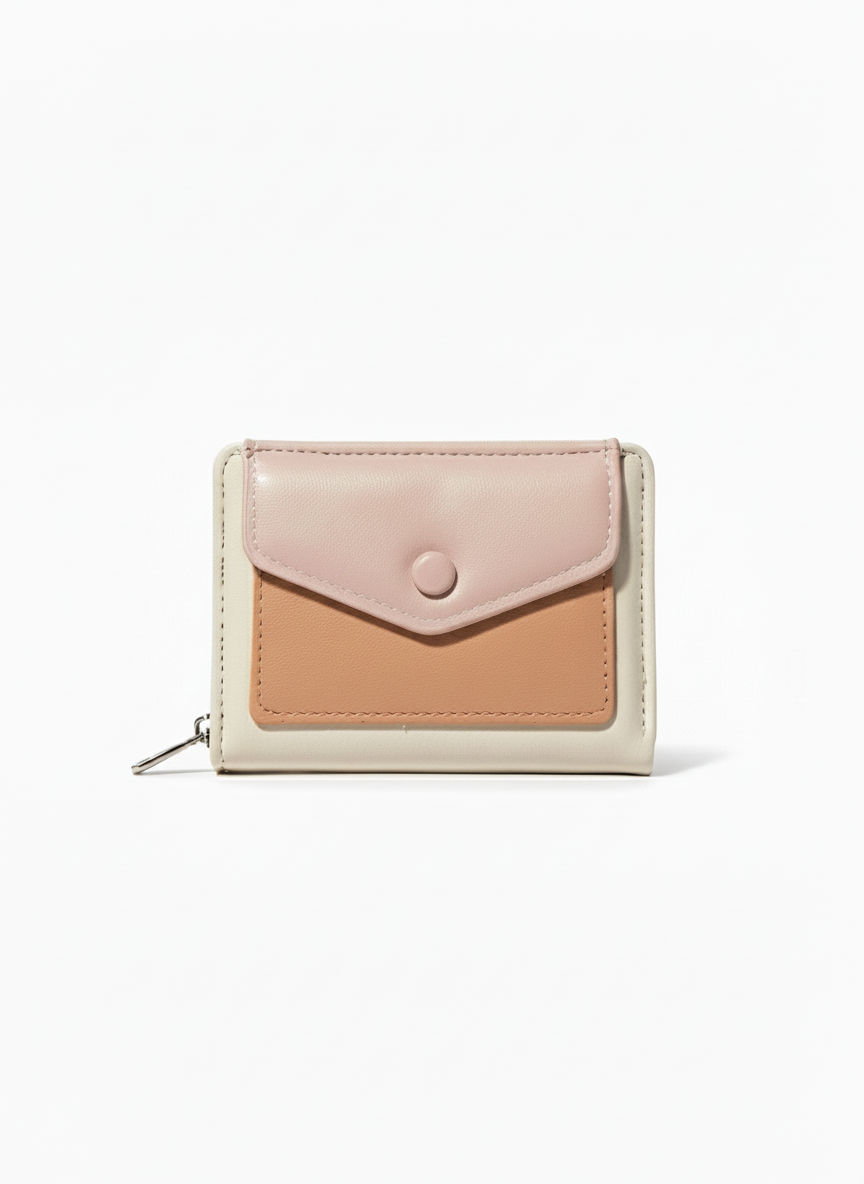 Pink, Brown and Off-white | Snap Wallet