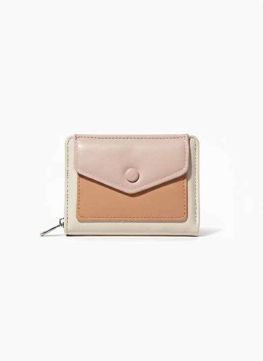Pink, Brown and Off-white | Snap Wallet