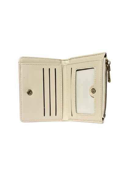 Beige and Off-white | Snap Wallet