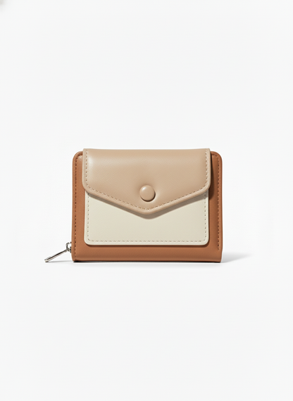 Beige and Off-white | Snap Wallet