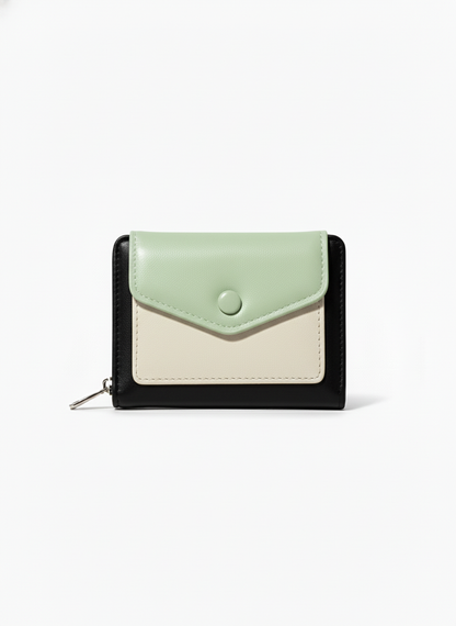Black, Pastel Green and off-white | Snap Wallet