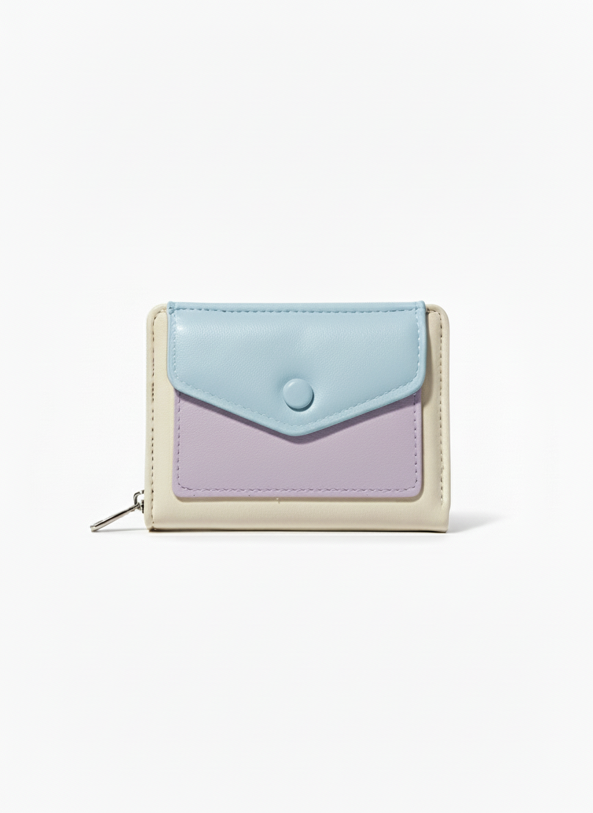 Sky blue, Light-Lilac and off-white | Snap Wallet