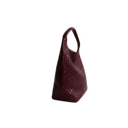 Burgundy | Woven Hobo Bag