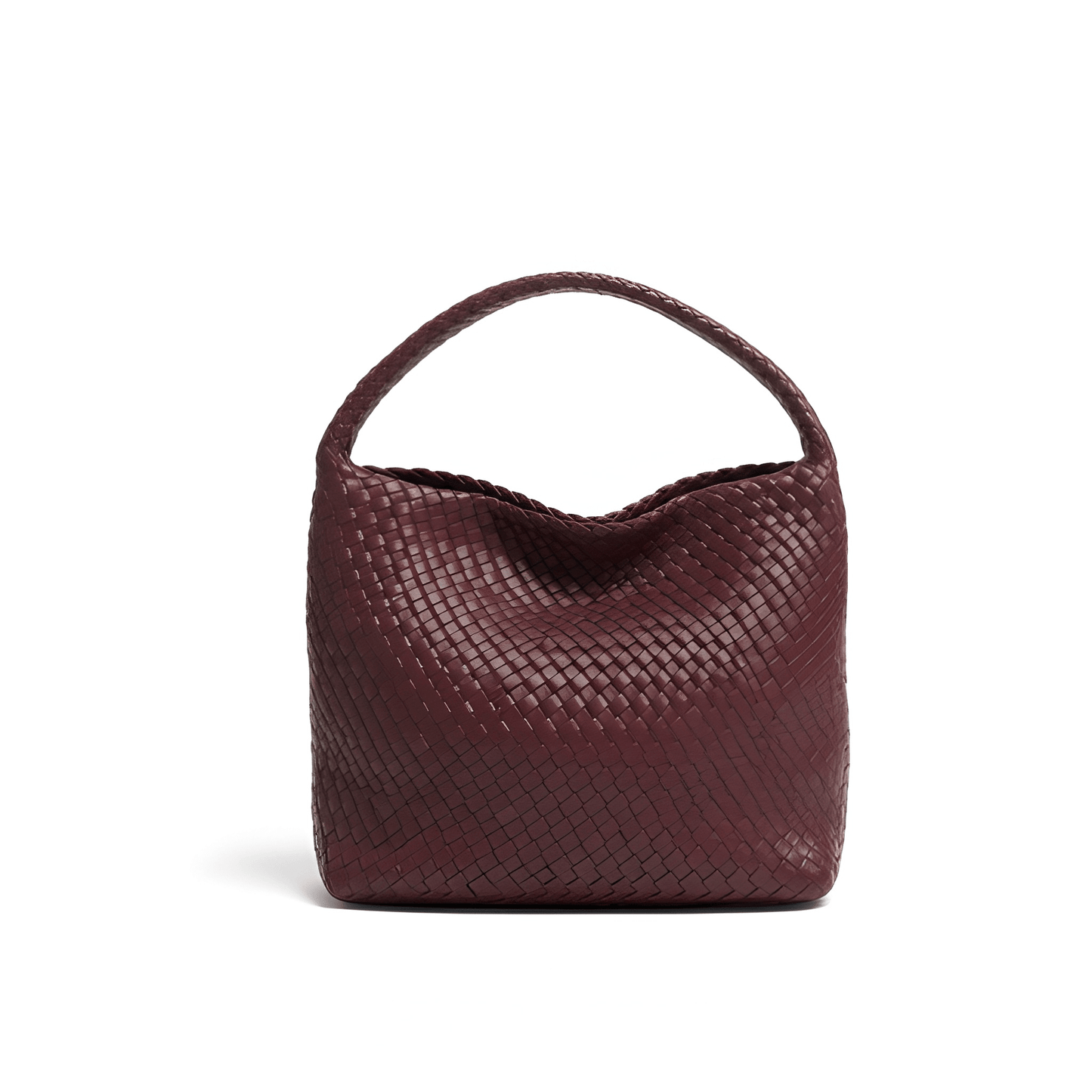 Burgundy | Woven Hobo Bag