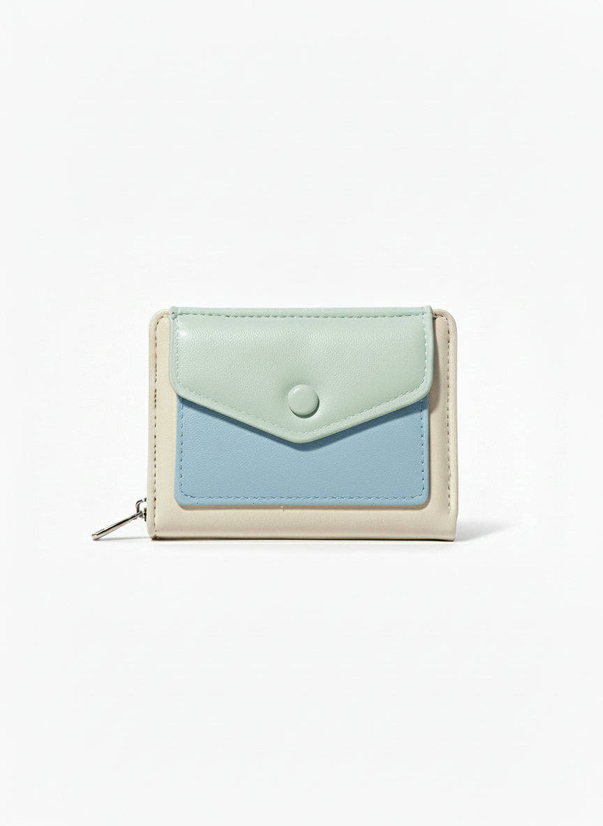 Sky Blue, Pastel Green and Off-white | Snap Wallet