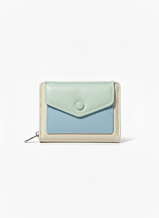 Sky Blue, Pastel Green and Off-white | Snap Wallet