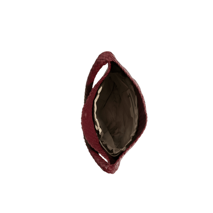 Burgundy | Woven Hobo Bag